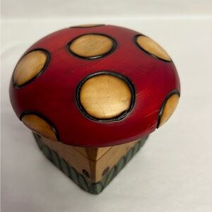 Mushroom Polish Handmade Hinged Wooden Keepsake Trinket Box